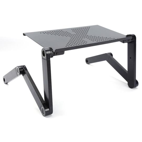 ALUMINIUM ADJUSTABLE ERGONOMIC STANDING DESK - STRONG BUILT, LIGHTWEIGHT, MULTI PURPOSE: BREAKFAST TRAY, BOOK, TABLET, LAPTOP HOLDER