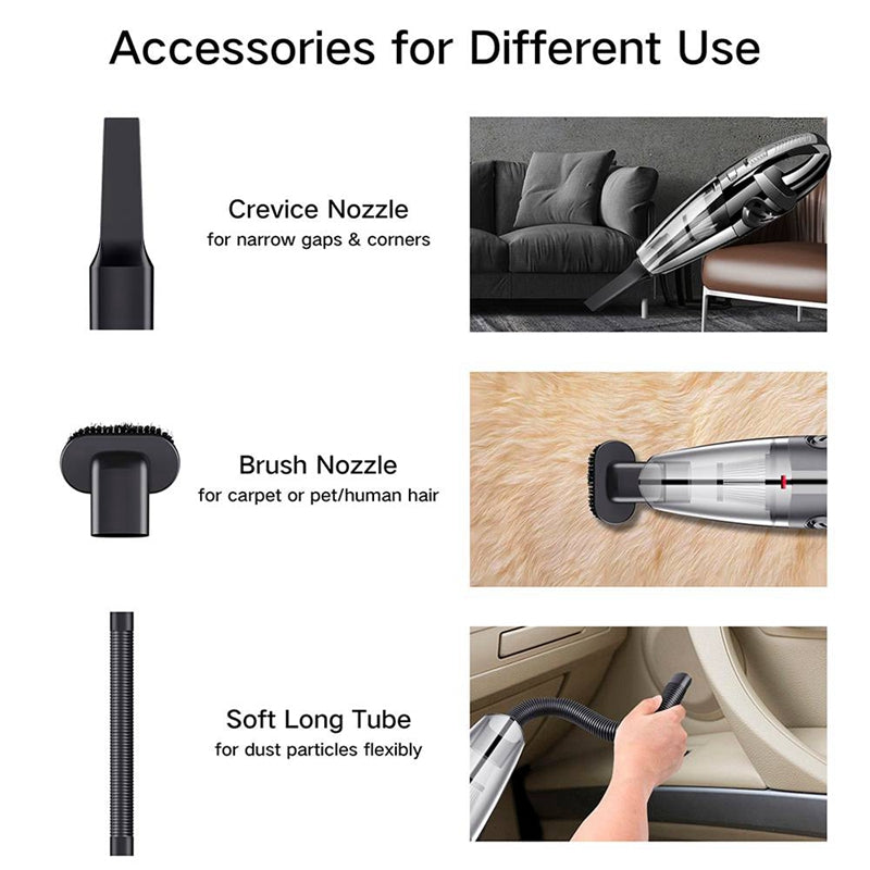 4800pa Strong Power Car Vacuum Cleaner with Handbag | Handheld Cordless Portable Powerful Cyclone Suction Rechargeable Vacuum Cleaner